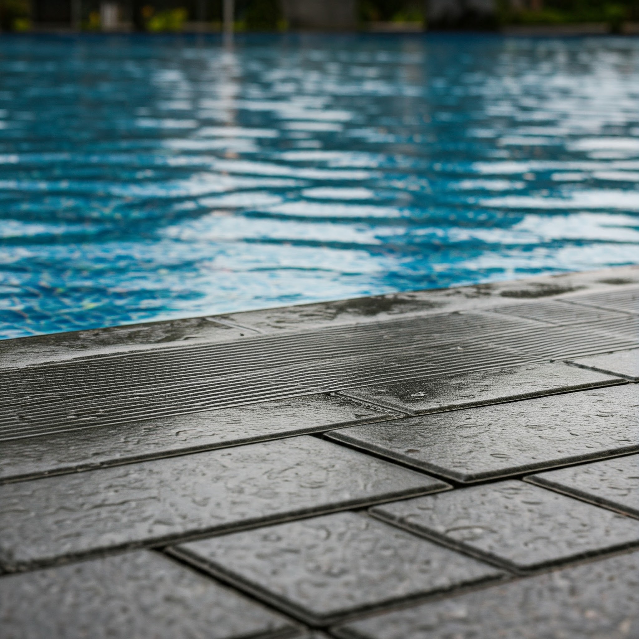 paving on poolside